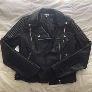 Faux Leather Moto Jacket